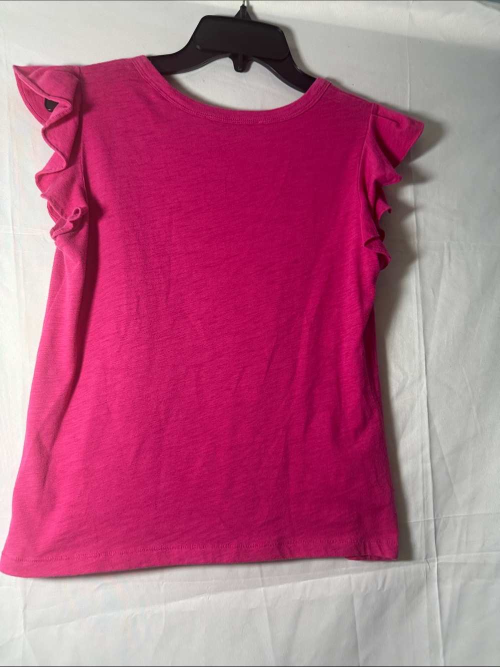 LOFT Fuchsia Ruffle Sleeve Tank Top - Picture 4 of 4